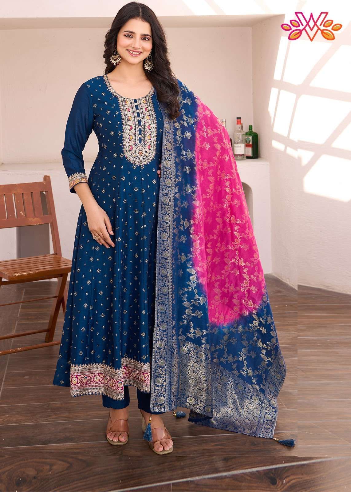 Blue Anarkali Salwar Suit..